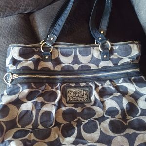 Coach Poppy denim glam purse bag tote